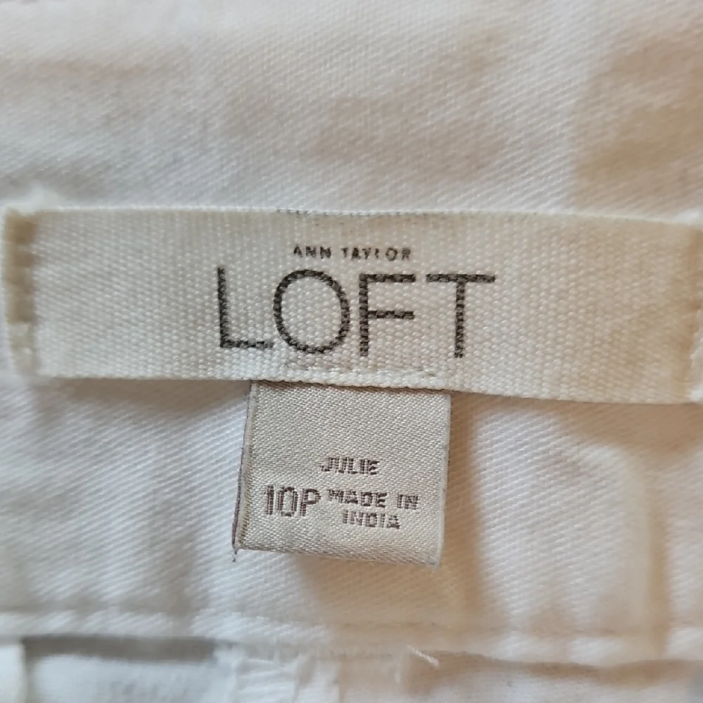 LOFT White Cropped Pants Julie Size 10P - Picture 5 of 6